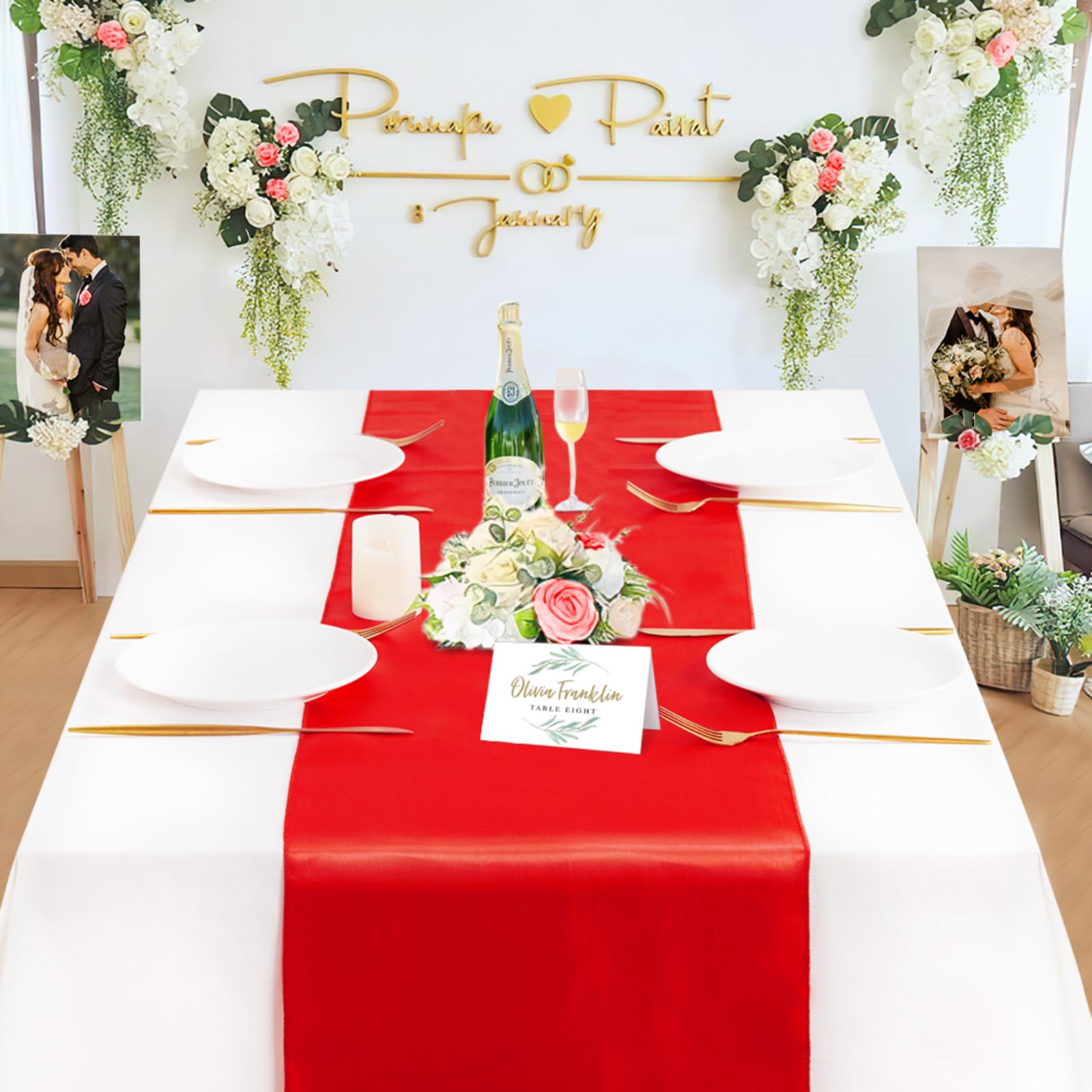 Foto 7 pulgar | Camino De Mesa B-cool Rojo Satinado 30 X 275 Cm Para Bodas, 20 Unidades - Venta Internacional.