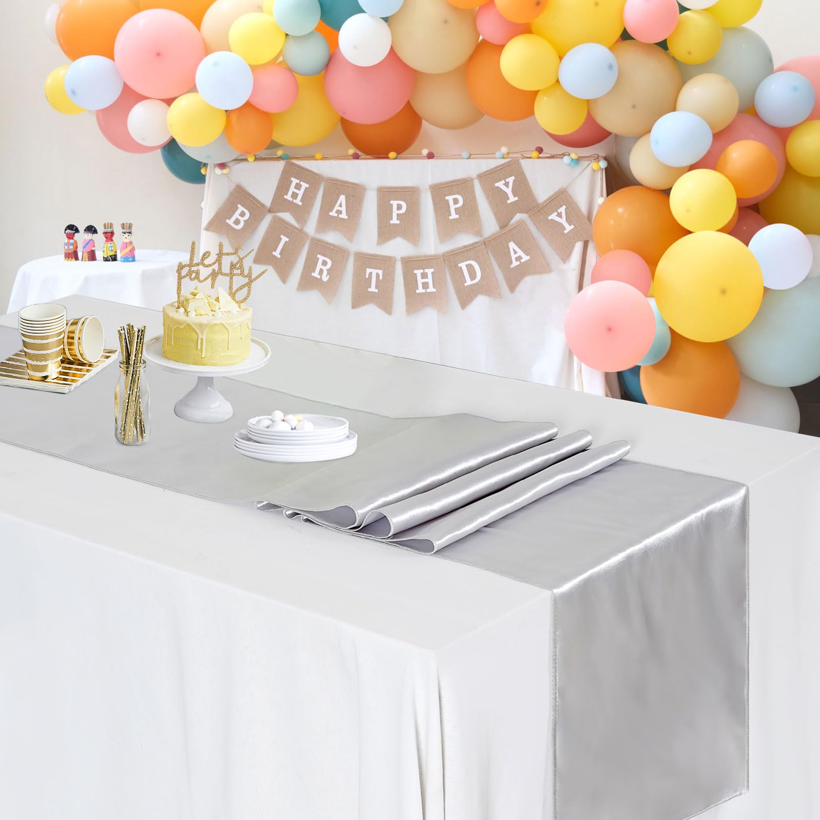 Foto 5 | Camino De Mesa B-cool Plateado Satinado De 30 X 275 Cm Para Fiesta De Boda - Venta Internacional.