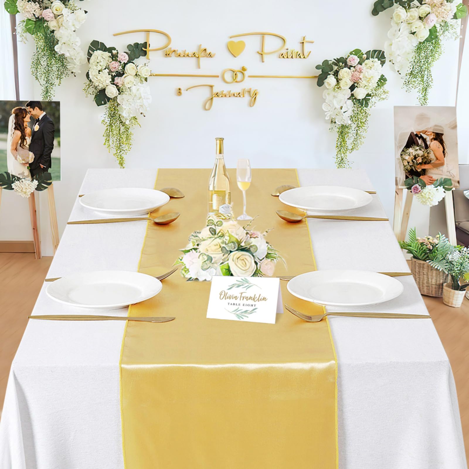 Foto 5 pulgar | Camino De Mesa B-cool Satinado Dorado Claro De 30 X 275 Cm Para Bodas, Paquete De 20 - Venta Internacional.
