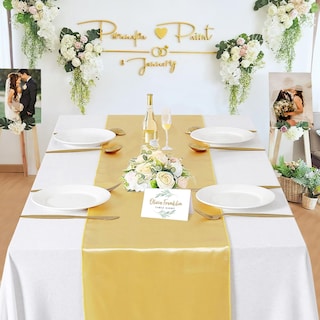 Foto 4 | Camino De Mesa B-cool Satinado Dorado Claro De 30 X 275 Cm Para Bodas, Paquete De 20 - Venta Internacional.