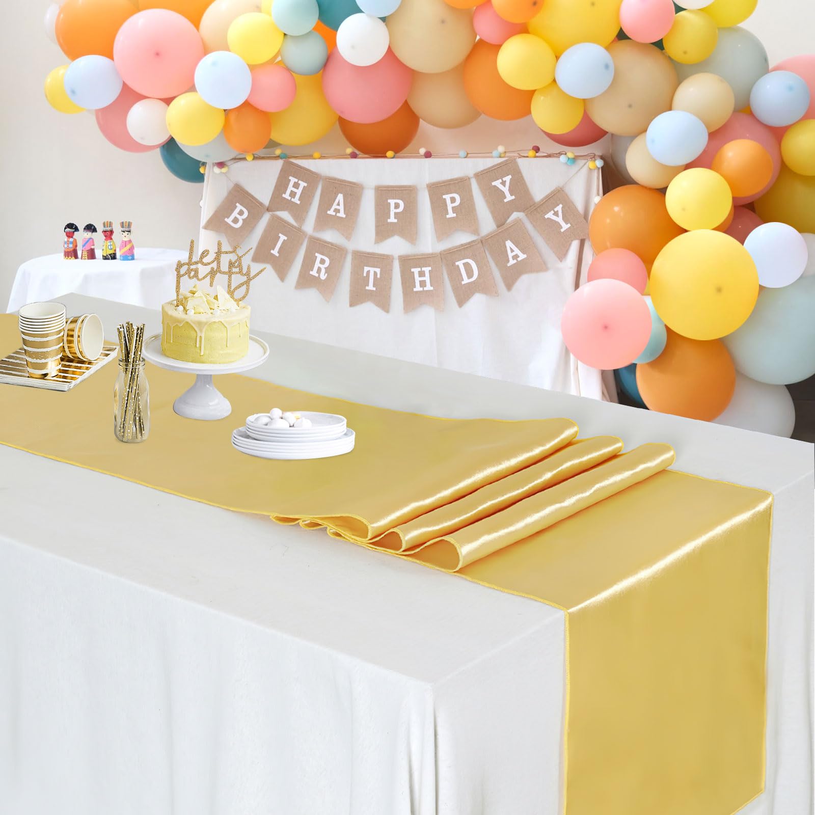 Foto 6 pulgar | Camino De Mesa B-cool Satinado Dorado Claro De 30 X 275 Cm Para Bodas, Paquete De 20 - Venta Internacional.