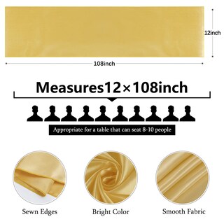 Foto 6 | Camino De Mesa B-cool Satinado Dorado Claro De 30 X 275 Cm Para Bodas, Paquete De 20 - Venta Internacional.