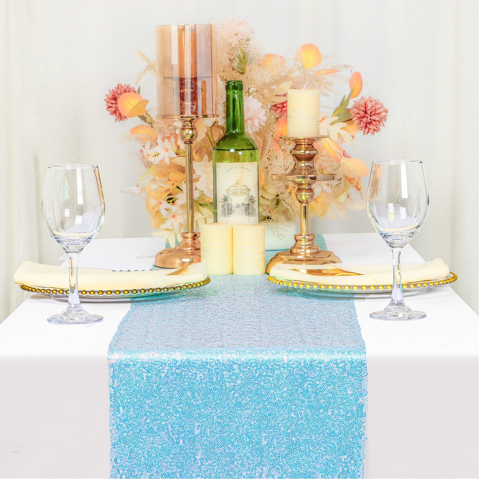 Foto 3 pulgar | Table Runners Shinybeauty Con Lentejuelas Azules, 30 X 275 Cm, Paquete De 10 - Venta Internacional.
