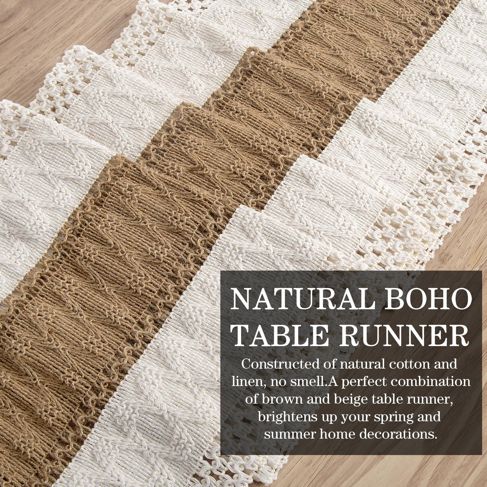 Foto 5 | Camino De Mesa Yuboo Boho, 274 Cm De Largo, Macramé, Color Marrón - Venta Internacional.