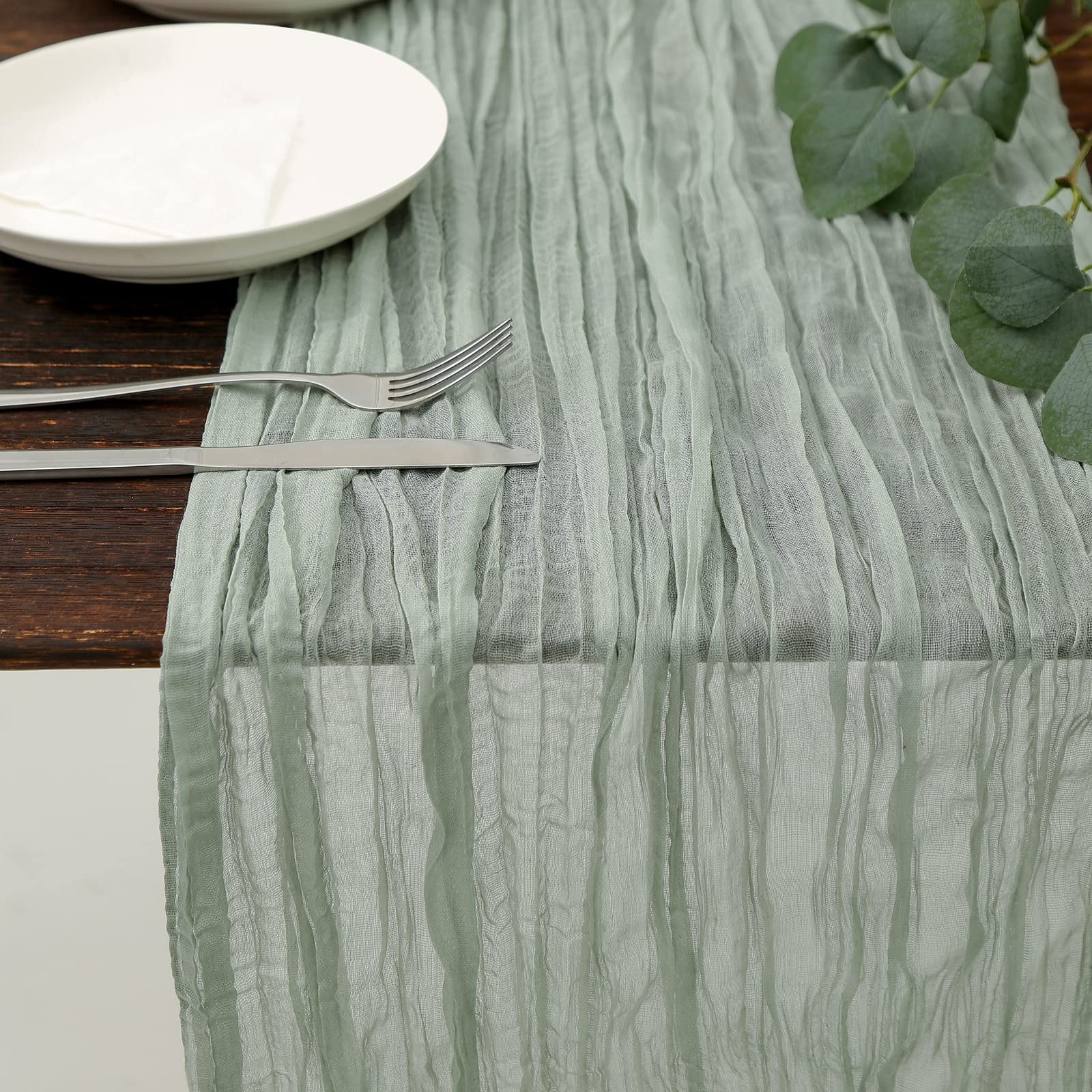 Foto 2 pulgar | Mantel De Mesa Dolopl, Gasa Verde Salvia, 4 M, Para Baby Shower - Venta Internacional.