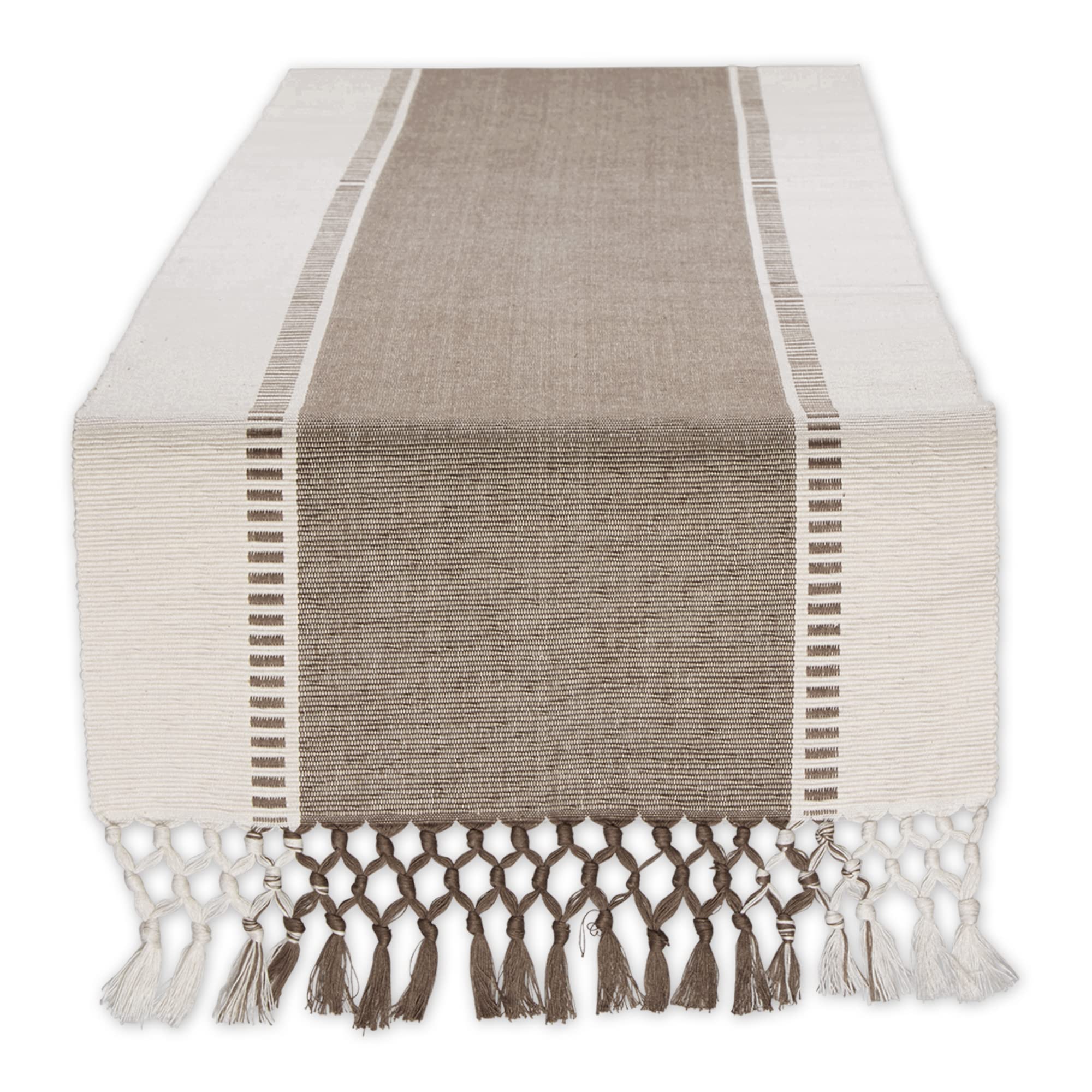 Foto 1 | Camino De Mesa Dii Dobby Stripe Tejido 33 X 275 Cm, Color Marrón, 100% Algodón - Venta Internacional.