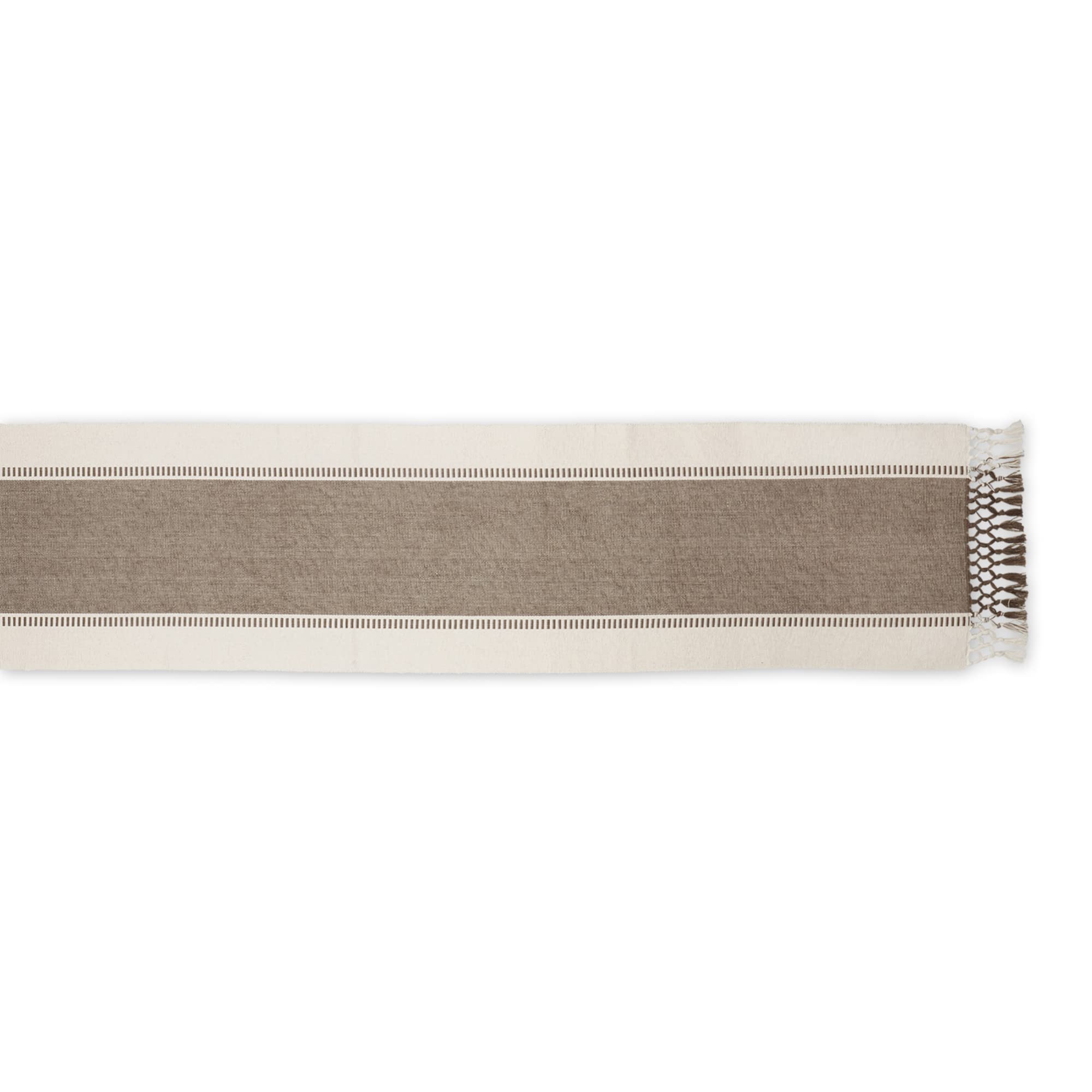 Foto 3 pulgar | Camino De Mesa Dii Dobby Stripe Tejido 33 X 275 Cm, Color Marrón, 100% Algodón - Venta Internacional.