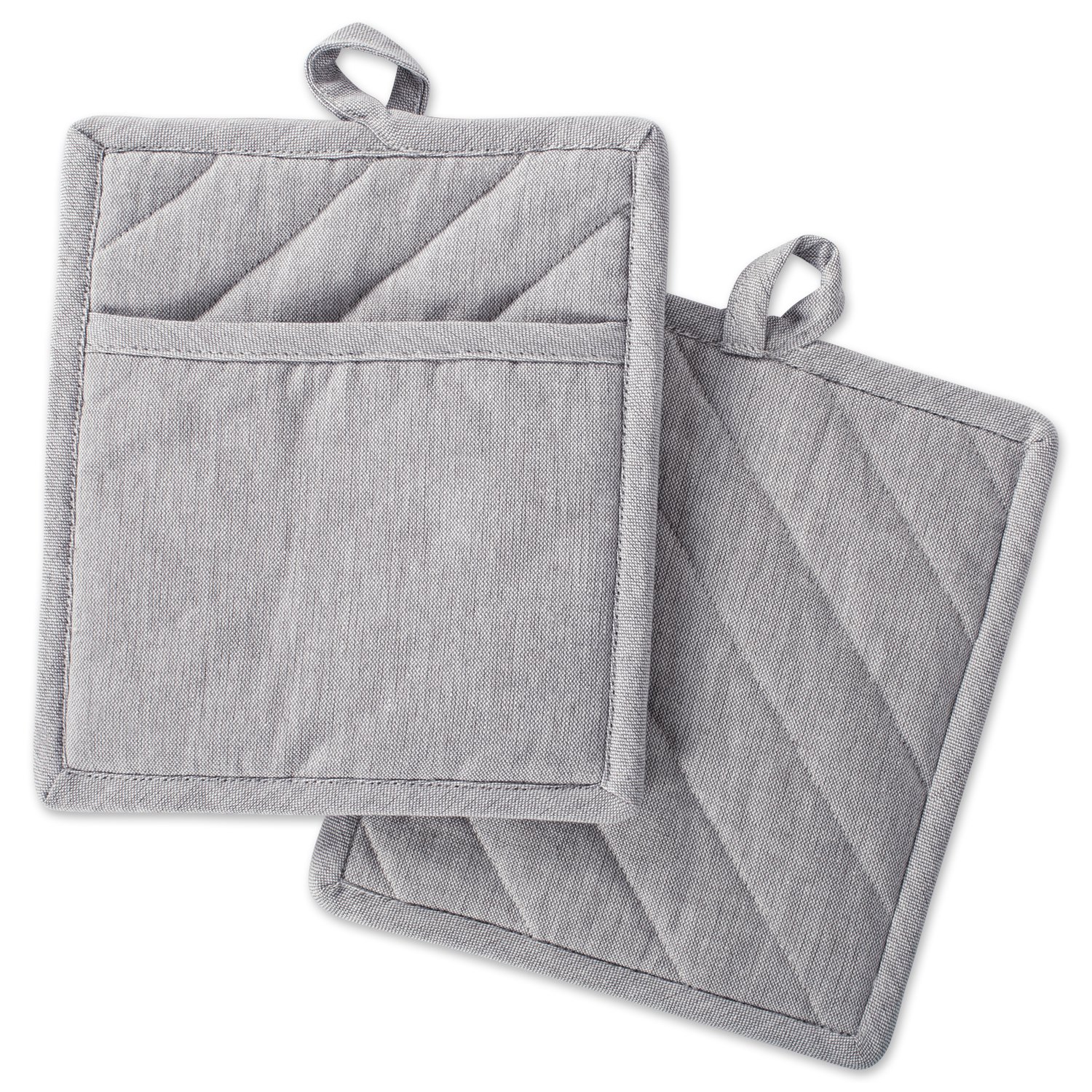 Foto 2 pulgar | Set De Cocina Dii 100% Algodón Liso Gris Cambray, 2 Piezas - Venta Internacional.