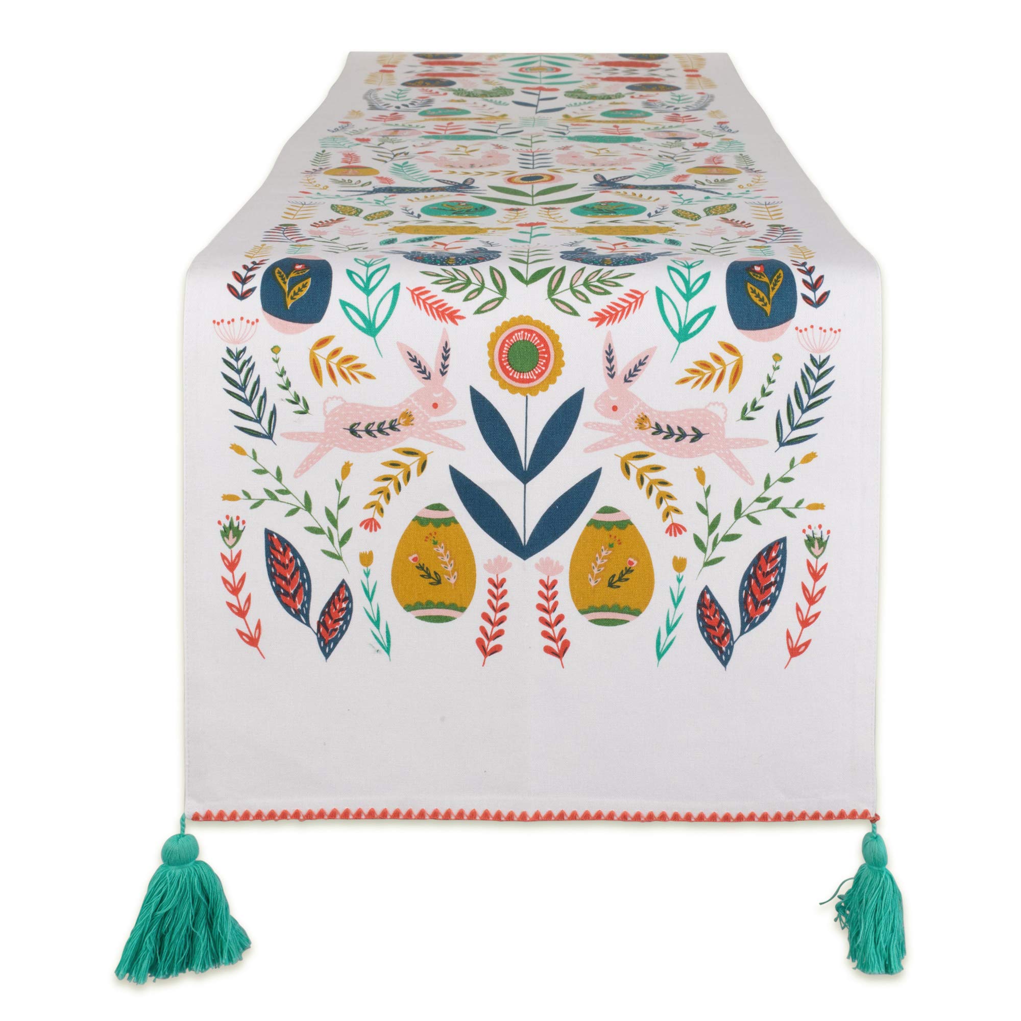 Tapete De Mesa Dii Easter Folk Collection, 35 X 275 Cm, 100% Algodón - Venta Internacional.