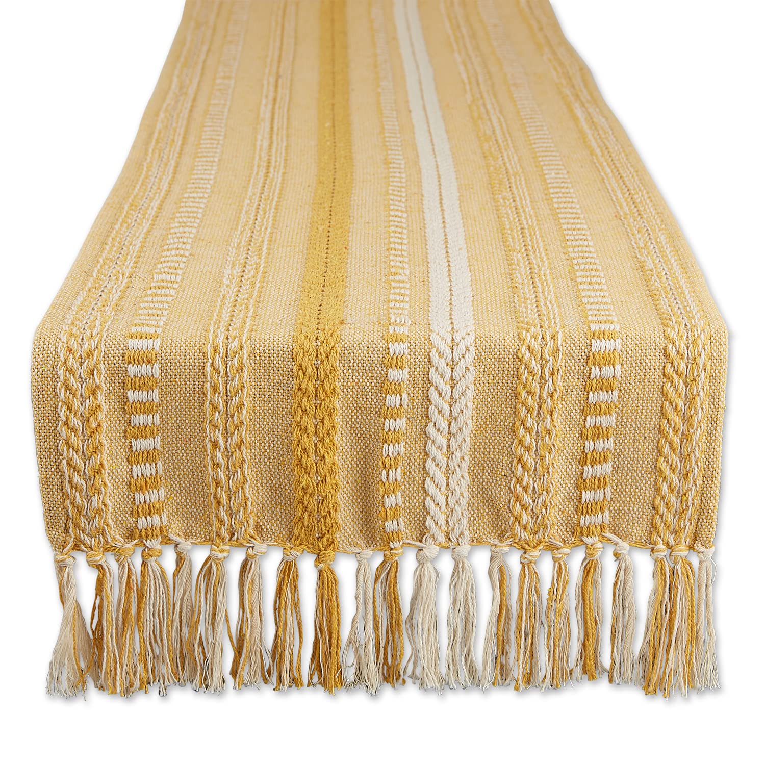 Foto 1 | Camino De Mesa Dii Farmhouse Con Rayas Trenzadas, 38 X 275 Cm, Color Dorado Miel - Venta Internacional.