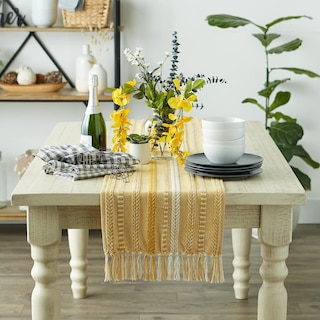 Foto 3 | Camino De Mesa Dii Farmhouse Con Rayas Trenzadas, 38 X 275 Cm, Color Dorado Miel - Venta Internacional.