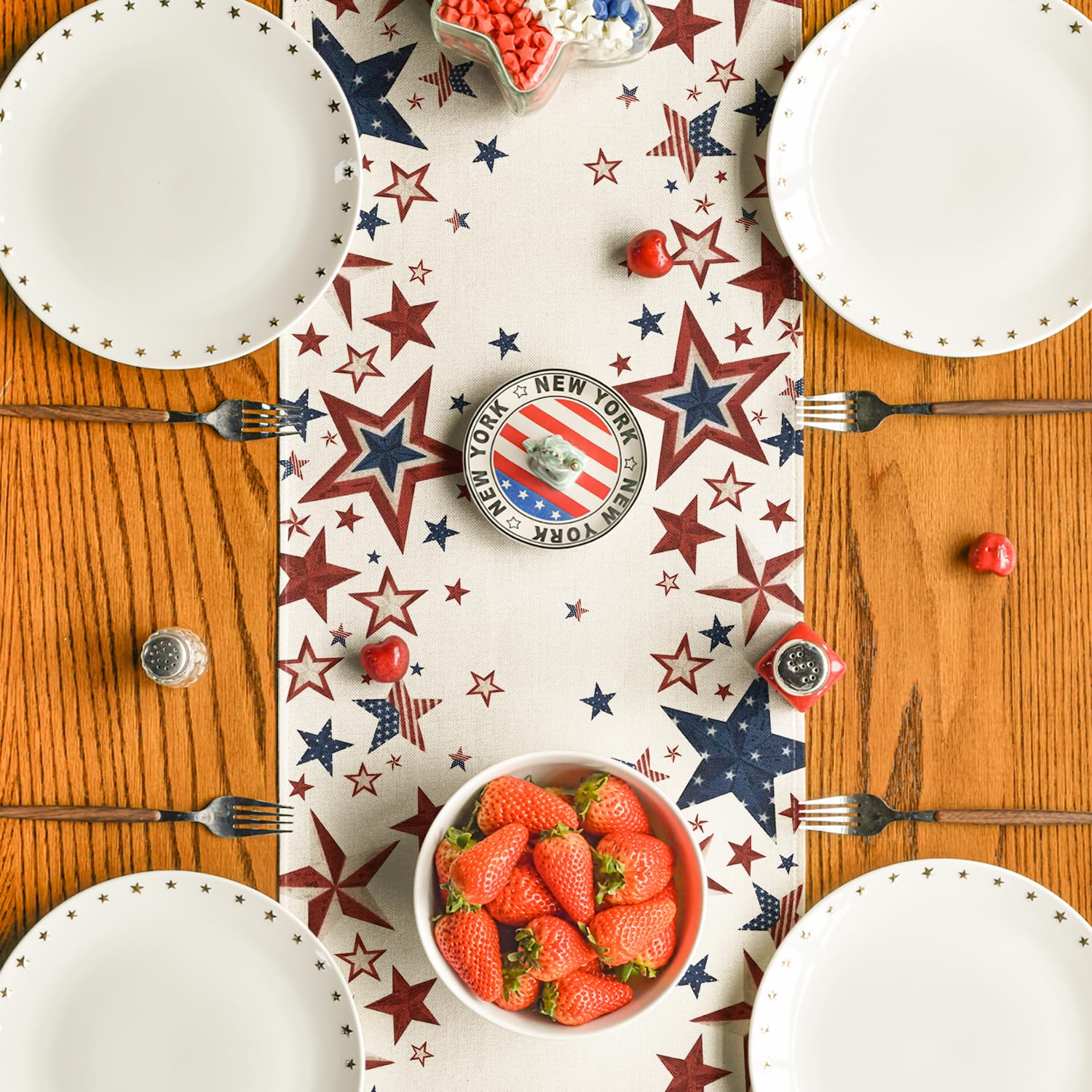 Foto 4 pulgar | Table Runner Artoid Mode Old Style Stars  Bandera Estadounidense  4 De Julio - Venta Internacional.