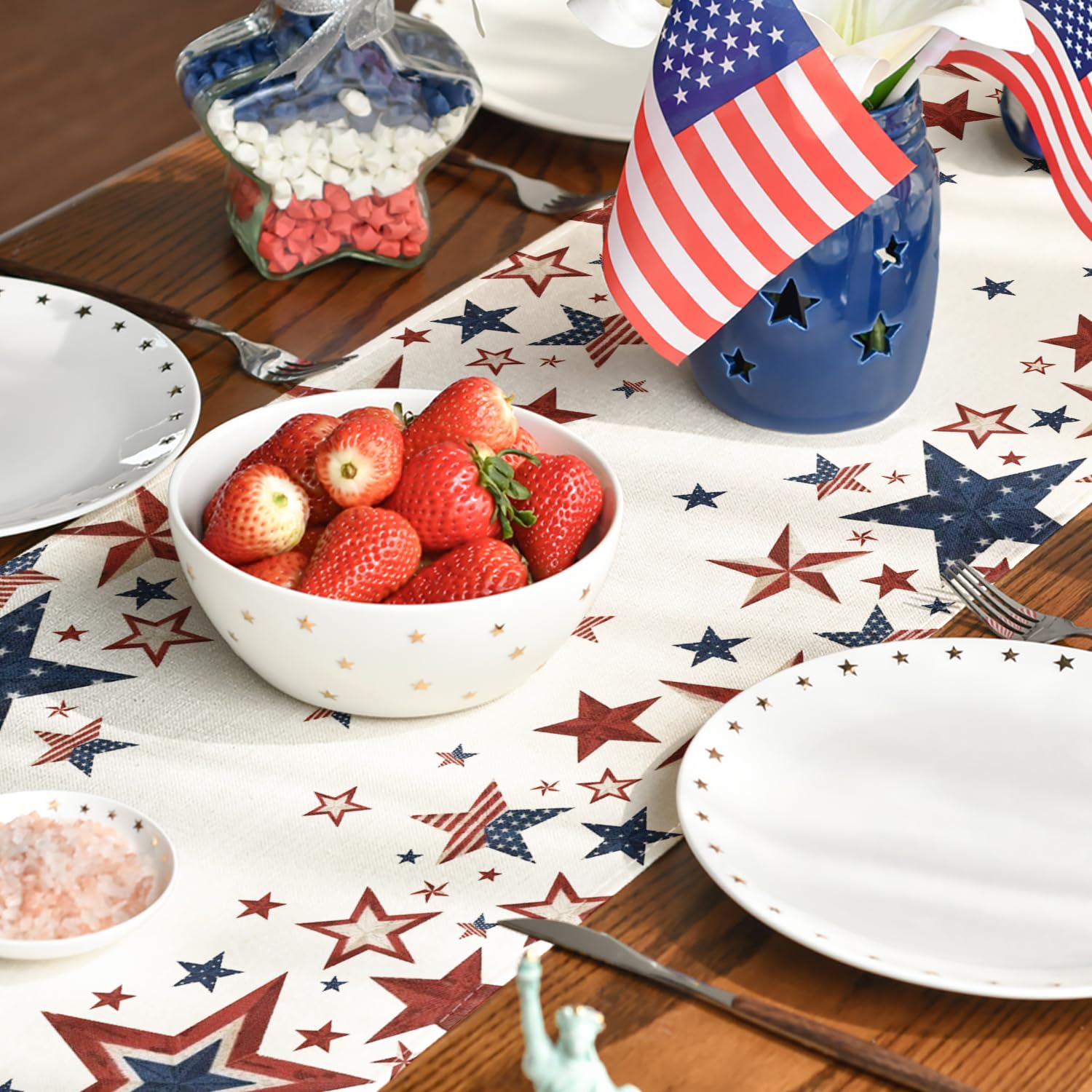 Foto 7 | Table Runner Artoid Mode Old Style Stars  Bandera Estadounidense  4 De Julio - Venta Internacional.