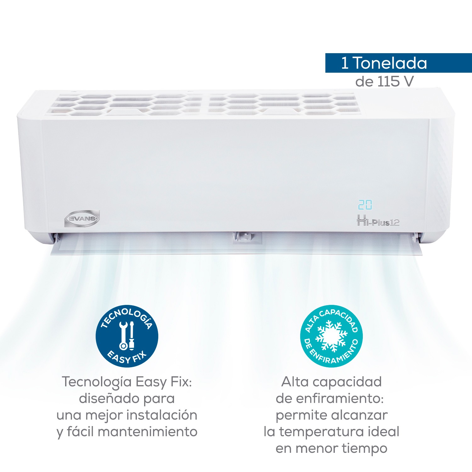 Foto 3 pulgar | Aire Acondicionado Evans Mini Split Frío 12000 Btu Blanco 115v Seer 12 Ac-ms-1t115-12