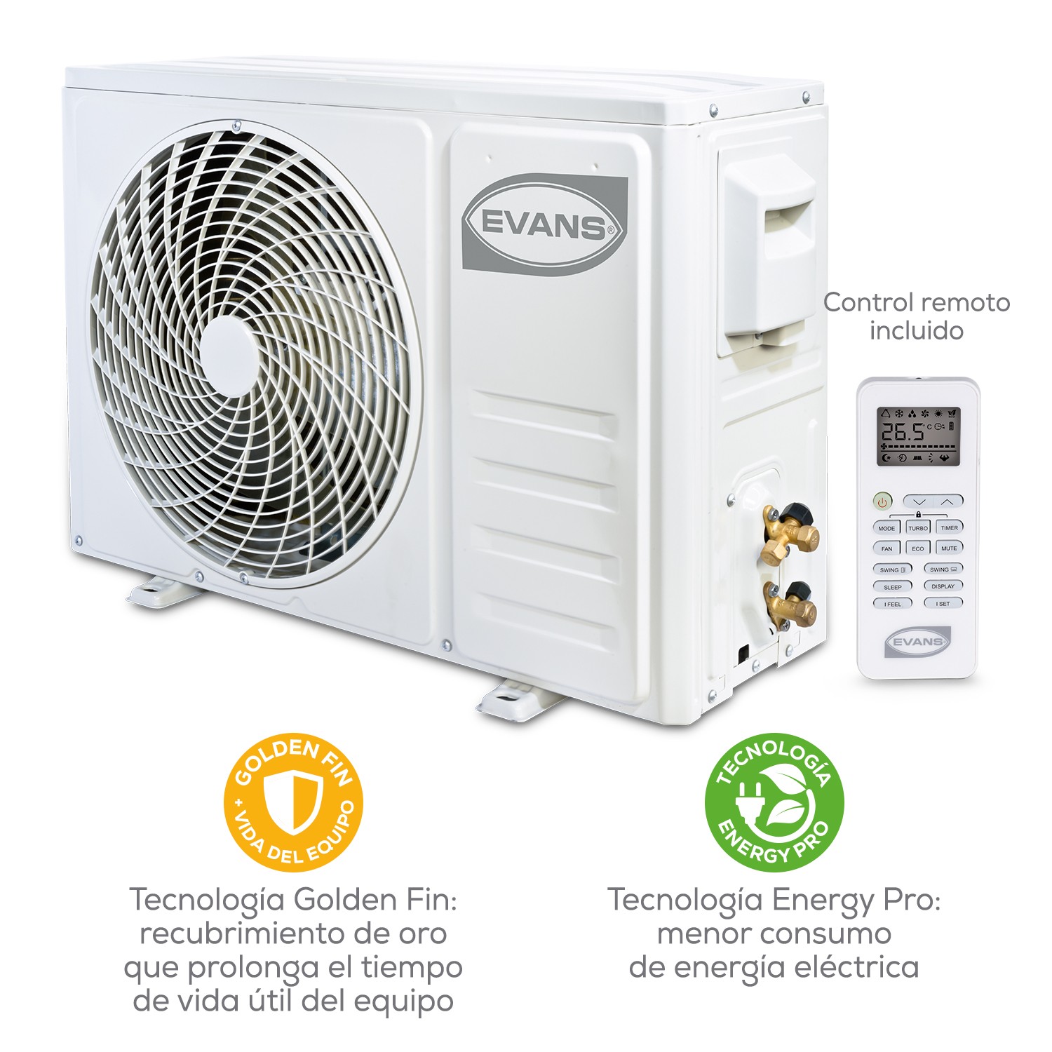 Foto 5 pulgar | Aire Acondicionado Evans Mini Split 2 Ton. Frío 24000 Btu Blanco 220v Seer 12 Ac-ms-2.0t-12