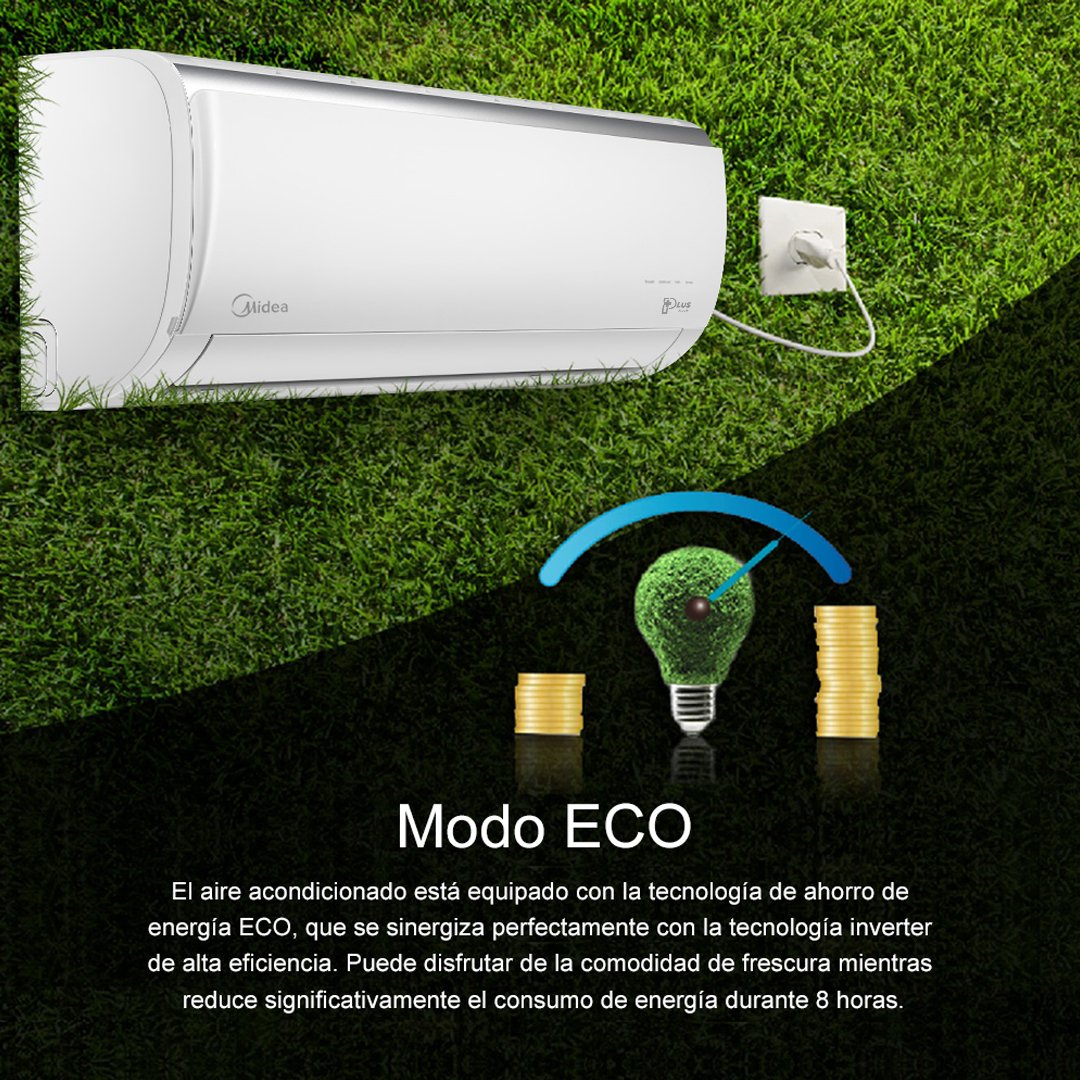 Foto 6 | Minisplit Forest Midea Plus Save Inverter Seer 17.5 1 Ton Frío/calor 220v