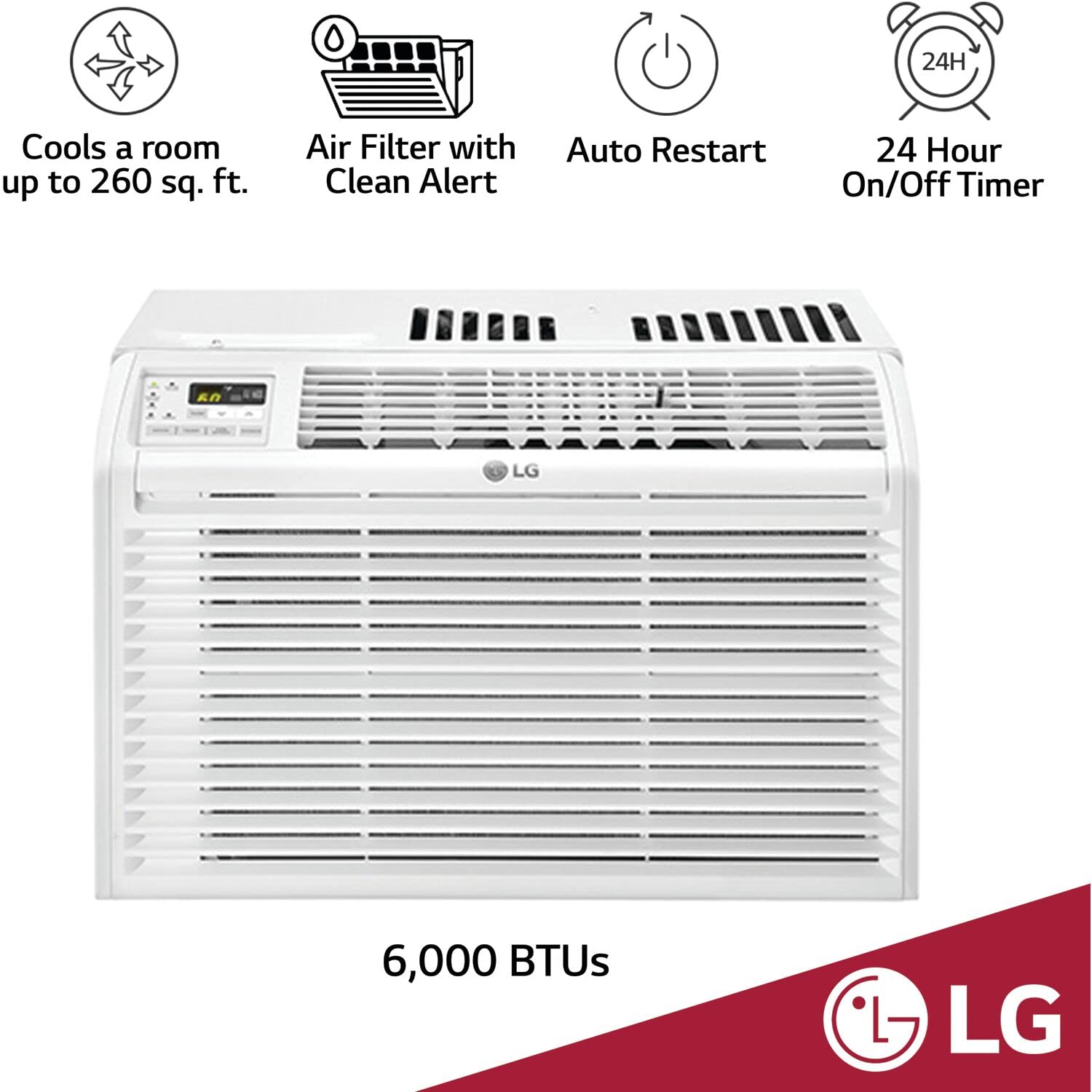 Foto 4 pulgar | Aire Acondicionado De Ventana Lg Control 6000 Btu 115 V, 6000 Btu, Color Blanco - Venta Internacional.