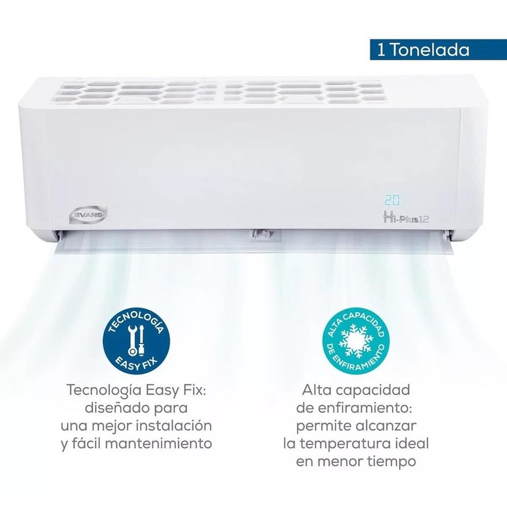Foto 5 pulgar | Aire Acondicionado Evans Hi-plus12 Mini Split Frío 12000 Btu Blanco Seer 12 208v - 230v Ac-ms-1.0t-1