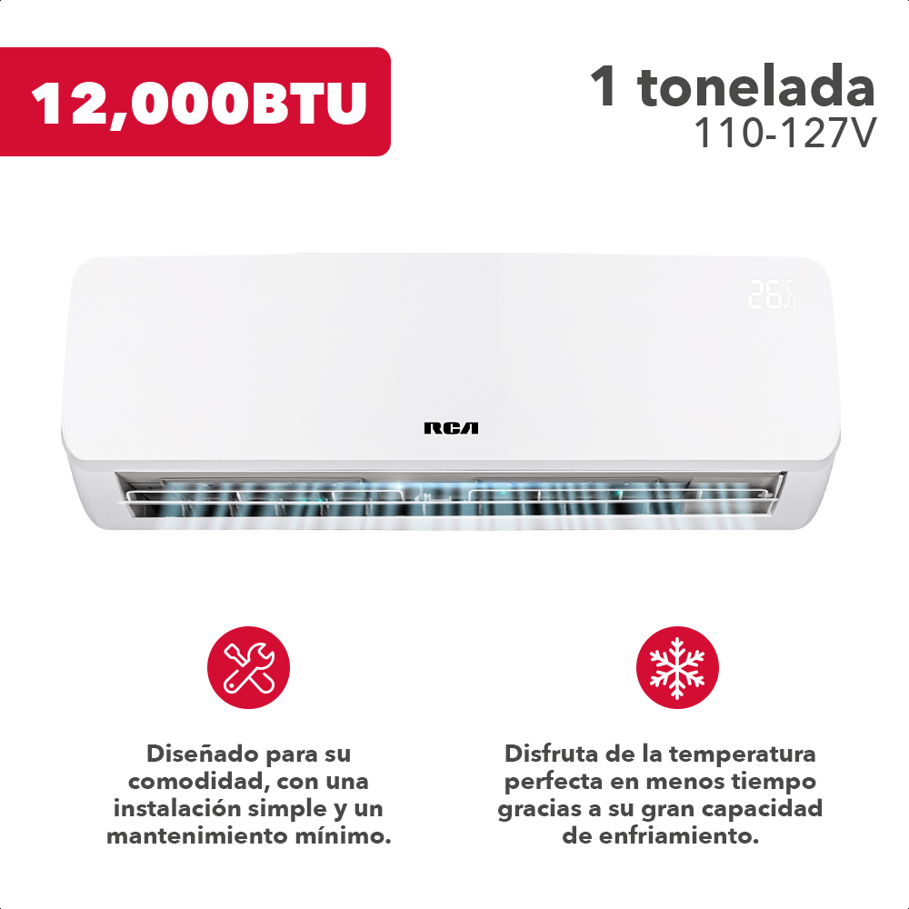 Foto 7 pulgar | Mini Split  12 000 Btu - 1 Ton  Inverter  Solo Frío  110 V Rca
