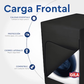 Foto 2 | Funda para Lavadora Gila Carga Frontal color Negro