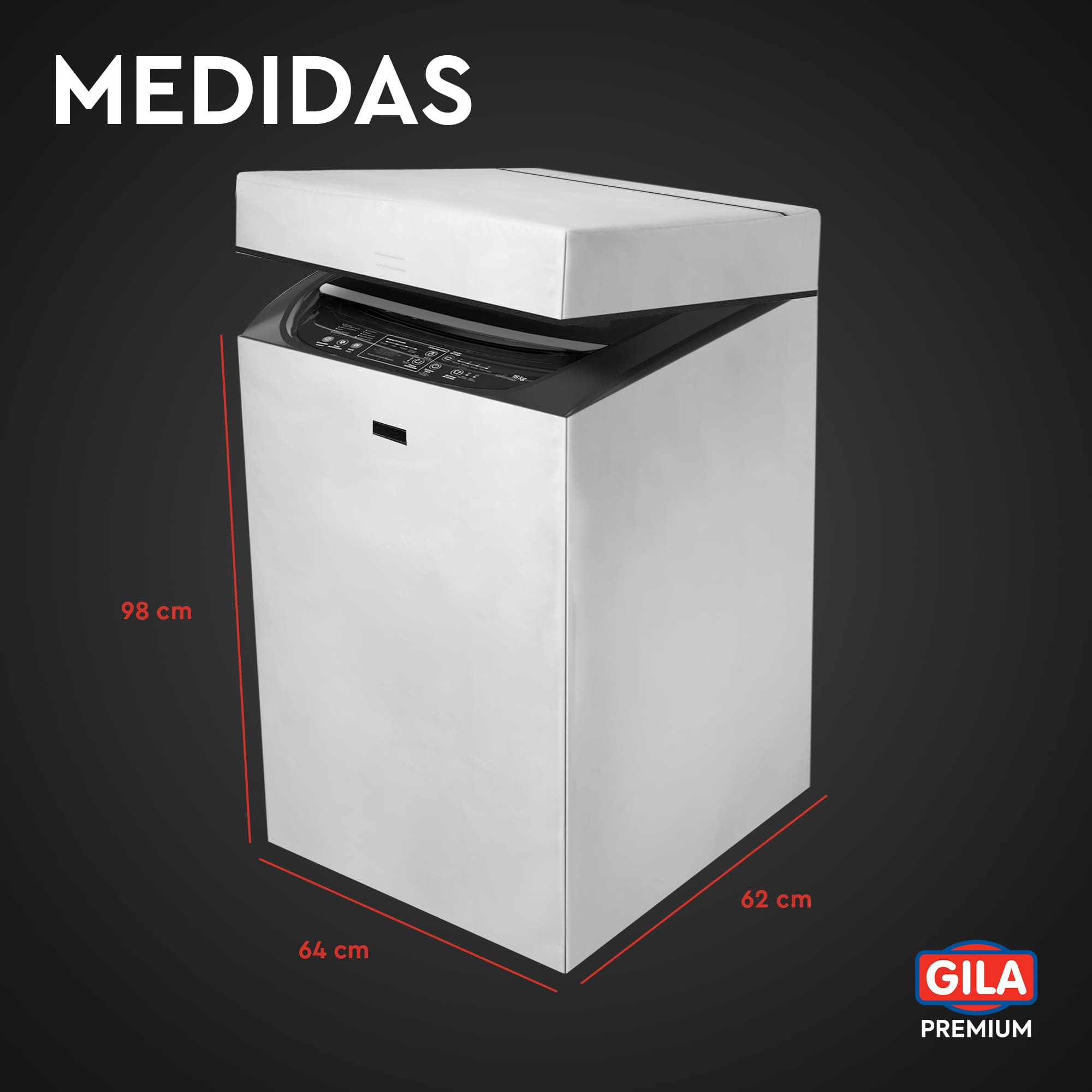 Foto 8 pulgar | Funda Para Lavadora Digital De Carga Superior Gila color Plata Talla L