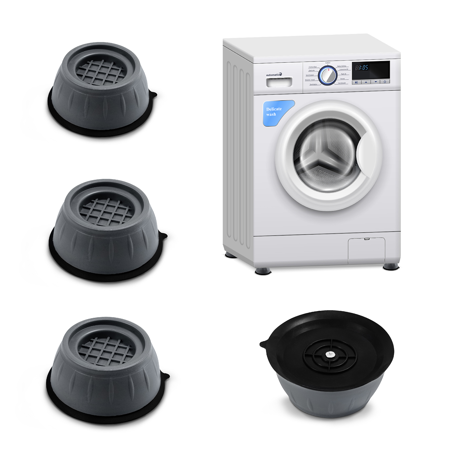Set De 4 Almohadillas O Soporte Antivibración Para Refri O Lavadora