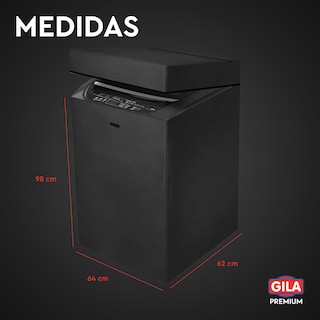 Foto 7 | Funda Para Lavadora Digital De Carga Superior Gila Color Negro (protector Afelpado) Con Cierre Y Velcro Frontal | Talla