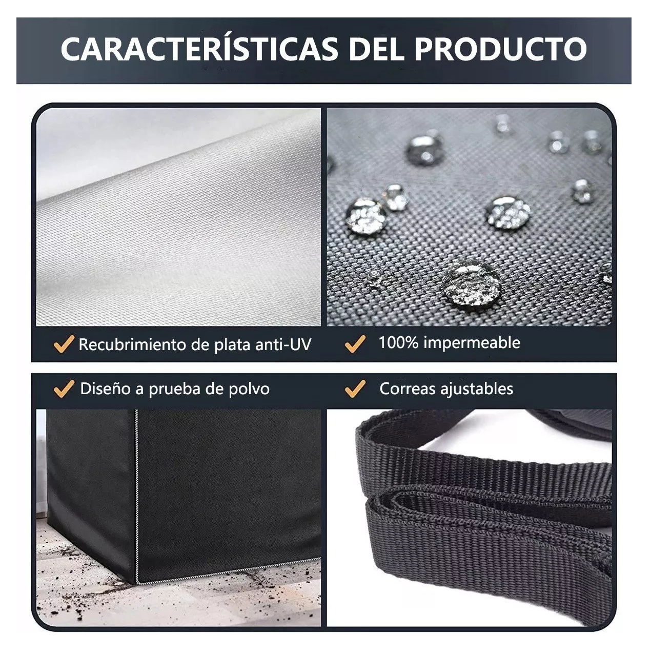 Foto 3 pulgar | Funda de Protección Solar Impermeable Universal para Lavadora Negro