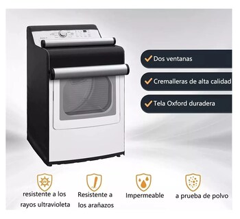 Foto 3 | Funda de Protección Solar Impermeable Universal para Lavadora Negro