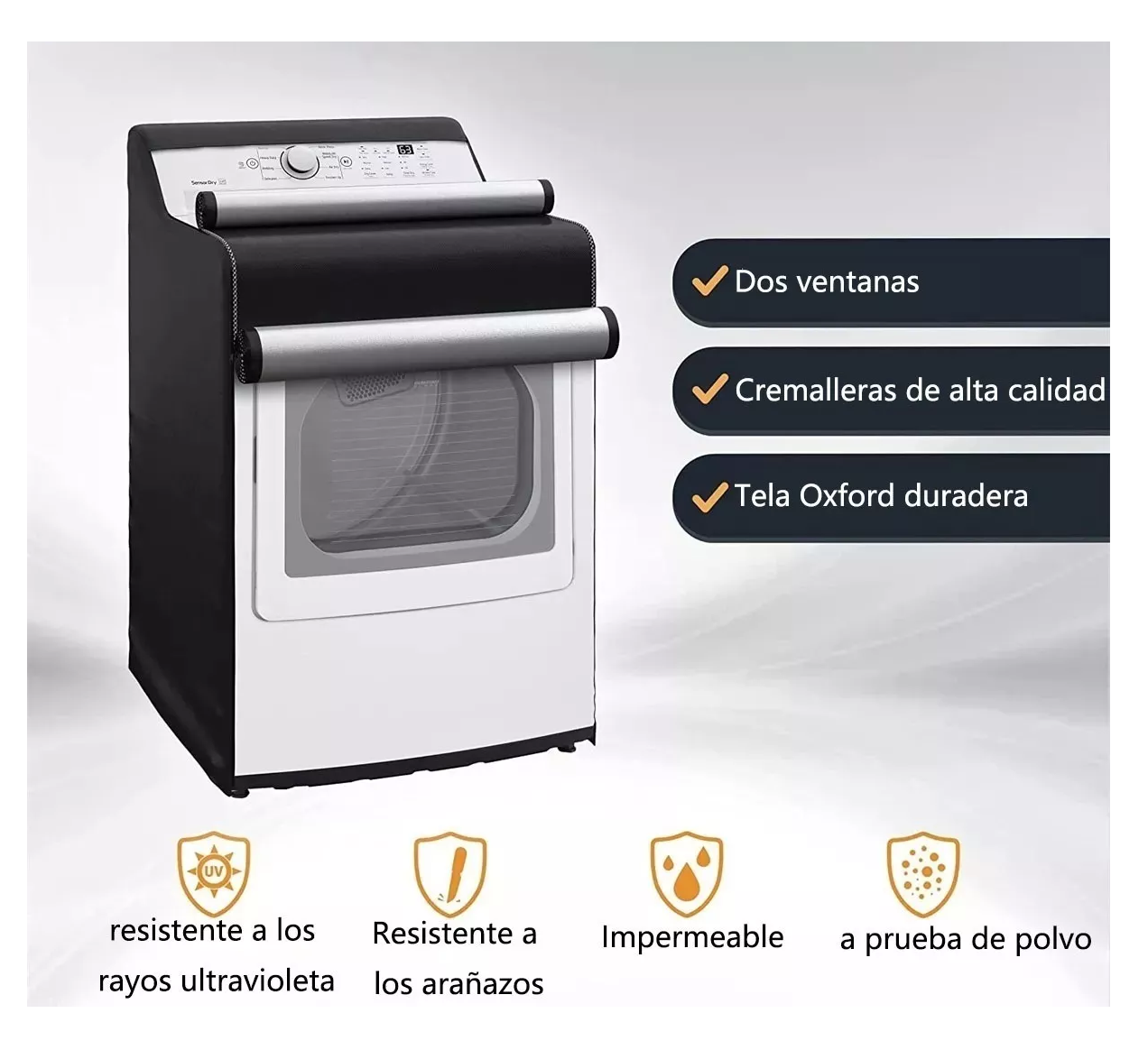 Foto 4 pulgar | Funda de Protección Solar Negra Impermeable Universal para Lavadora
