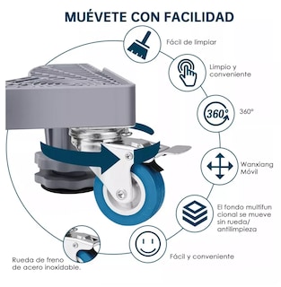 Foto 5 | Base Multifuncional Universal Para Lavadoras, Frigoríficos Gris