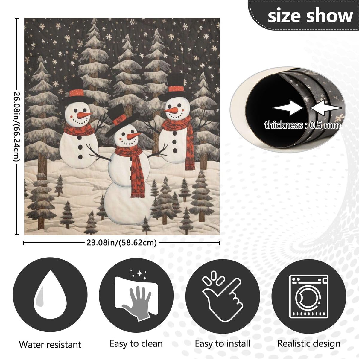 Foto 5 pulgar | Funda Magnética Para Lavavajillas Alaza, Diseño Retro, Diseño De Muñeco De Nieve Y Pino - Venta Internacional.