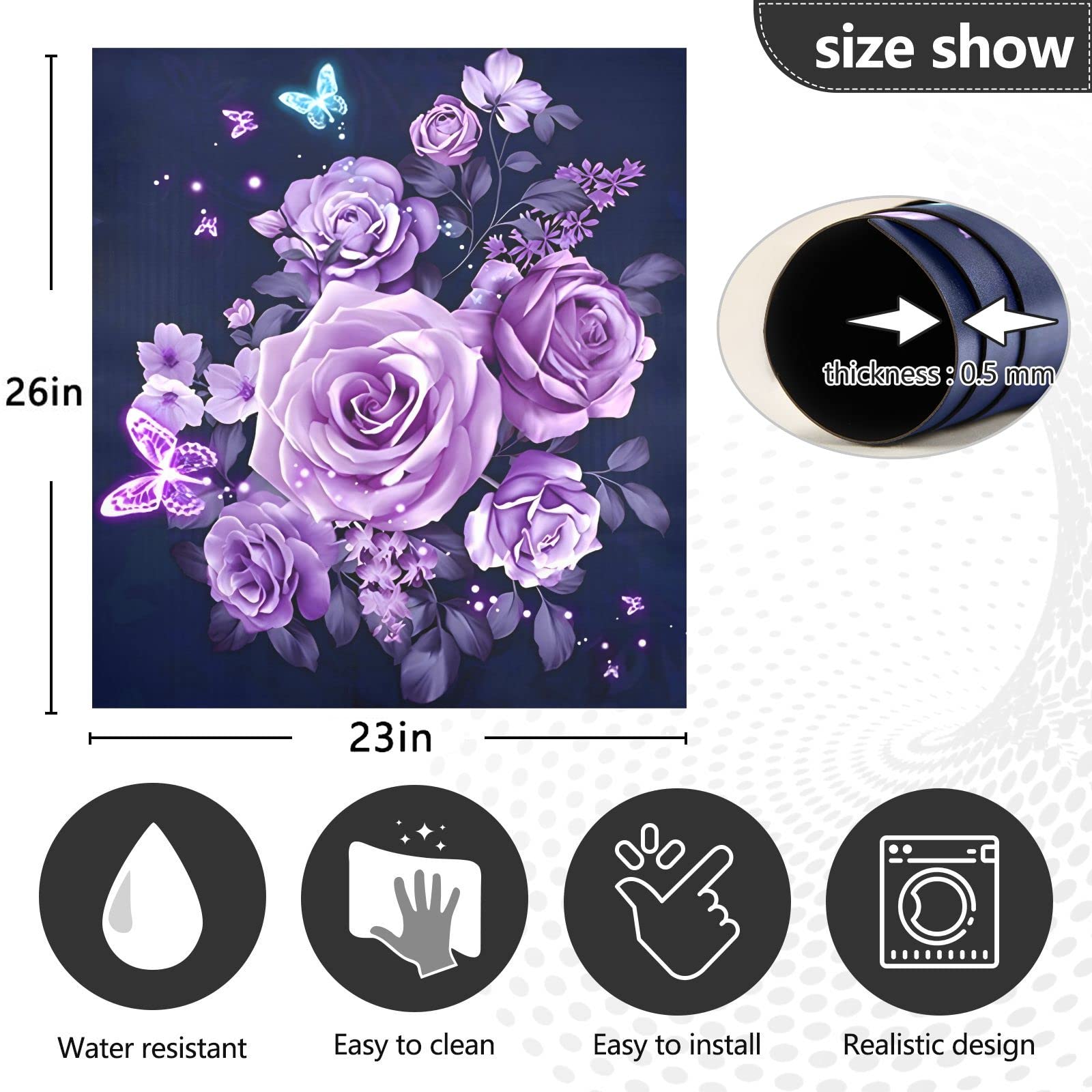 Foto 5 pulgar | Funda Magnética Para Lavavajillas Naanle Con Forma De Rosa Morada, 60 X 66 Cm - Venta Internacional.