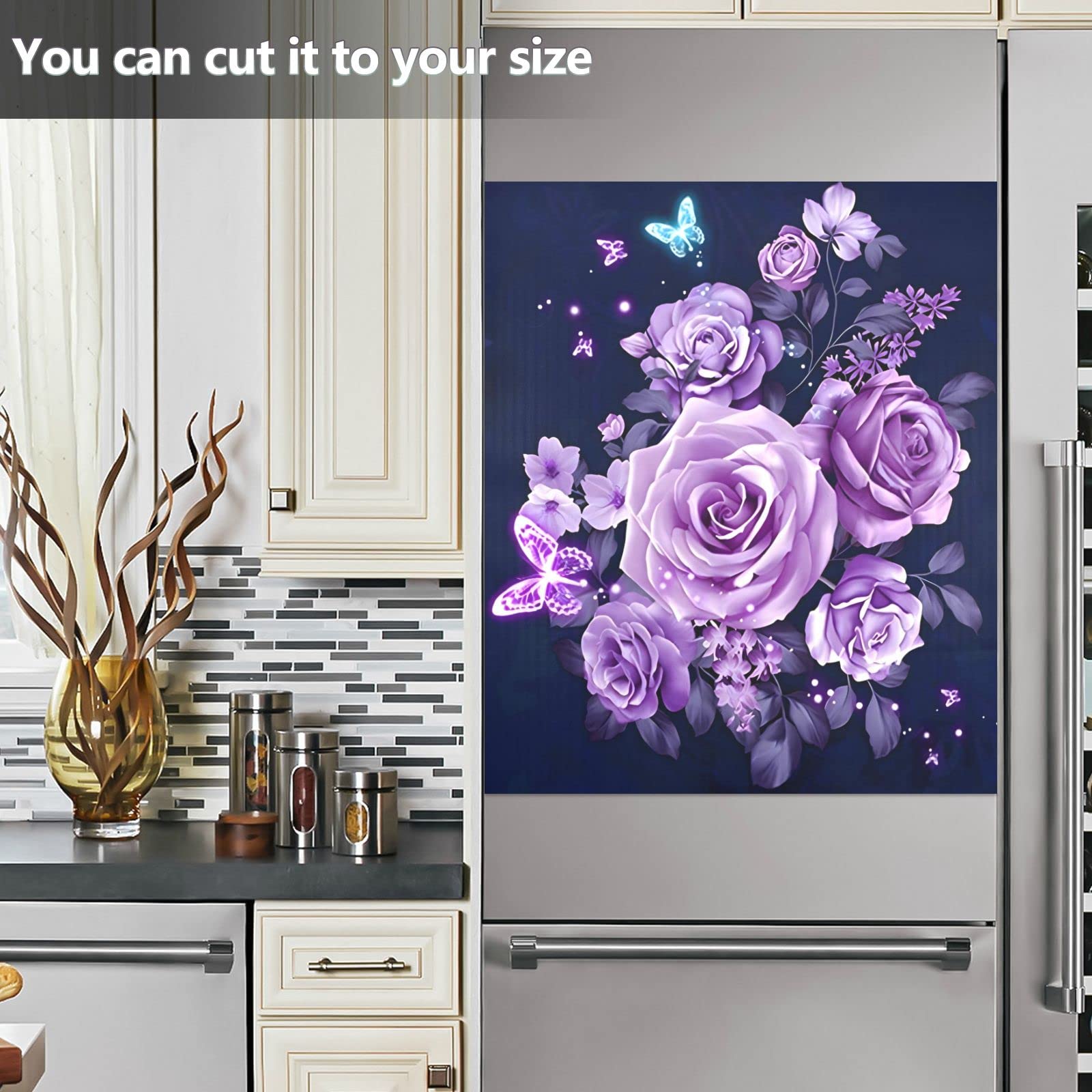 Foto 7 pulgar | Funda Magnética Para Lavavajillas Naanle Con Forma De Rosa Morada, 60 X 66 Cm - Venta Internacional.