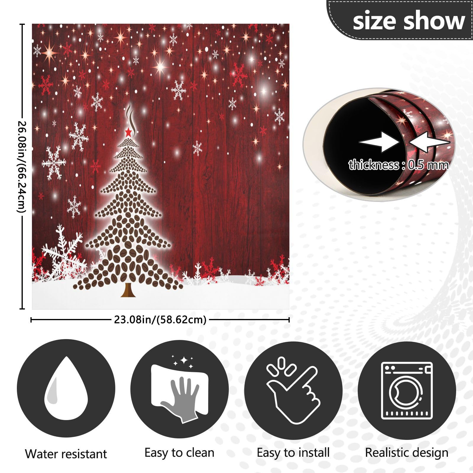 Foto 4 pulgar | Funda Magnética Para Lavavajillas Bolaz, Diseño De Árbol De Navidad, Pvc Rojo, 58 X 66 Cm - Venta Internacional.