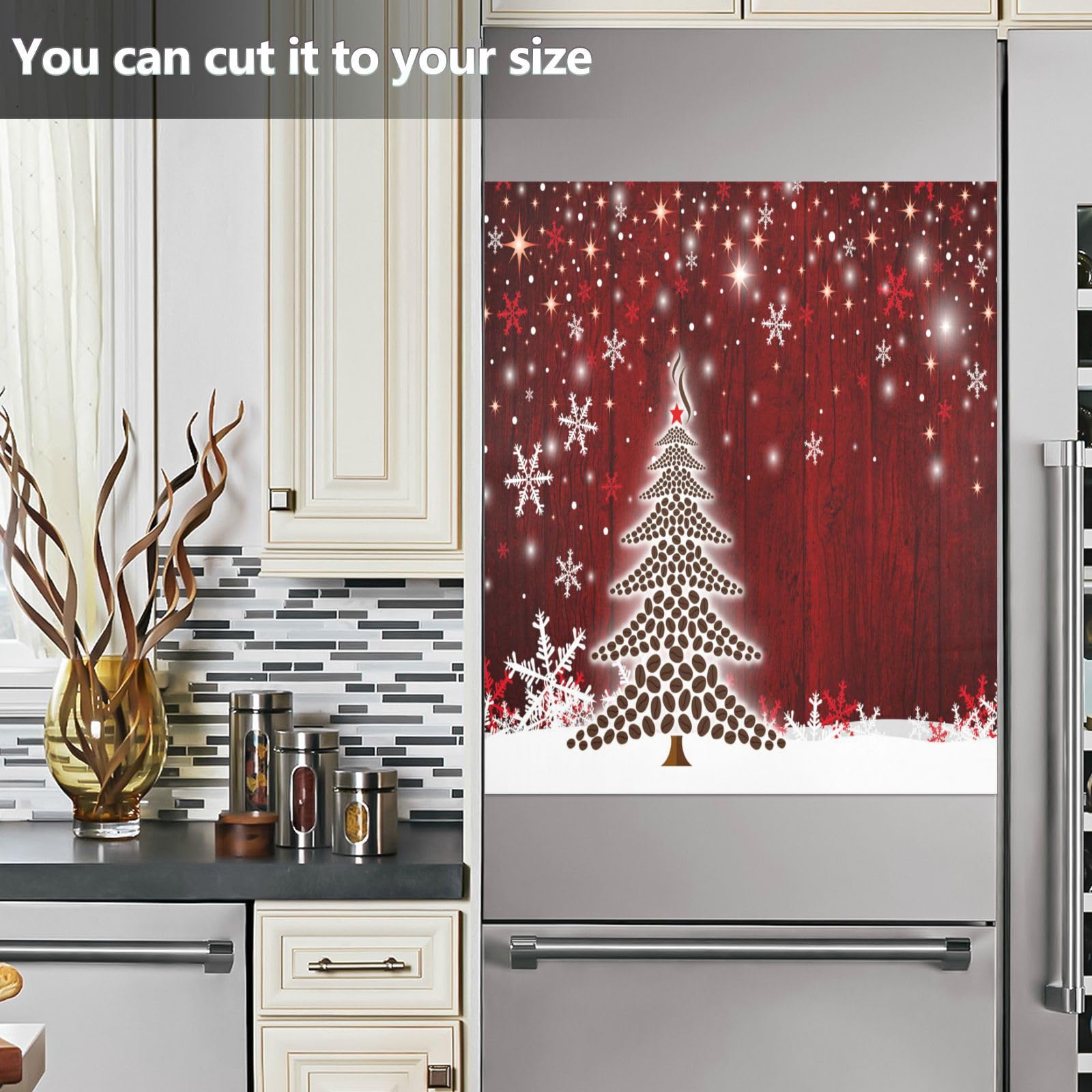 Foto 7 pulgar | Funda Magnética Para Lavavajillas Bolaz, Diseño De Árbol De Navidad, Pvc Rojo, 58 X 66 Cm - Venta Internacional.