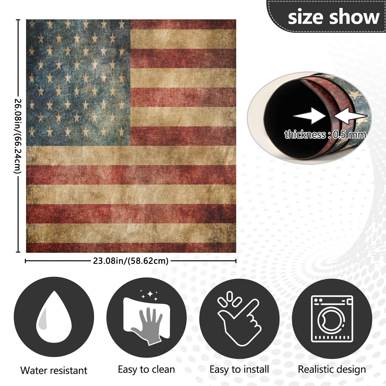 Foto 4 pulgar | Funda Magnética Para Lavavajillas Wamika, Bandera Americana Vintage, 58 X 66 Cm - Venta Internacional.