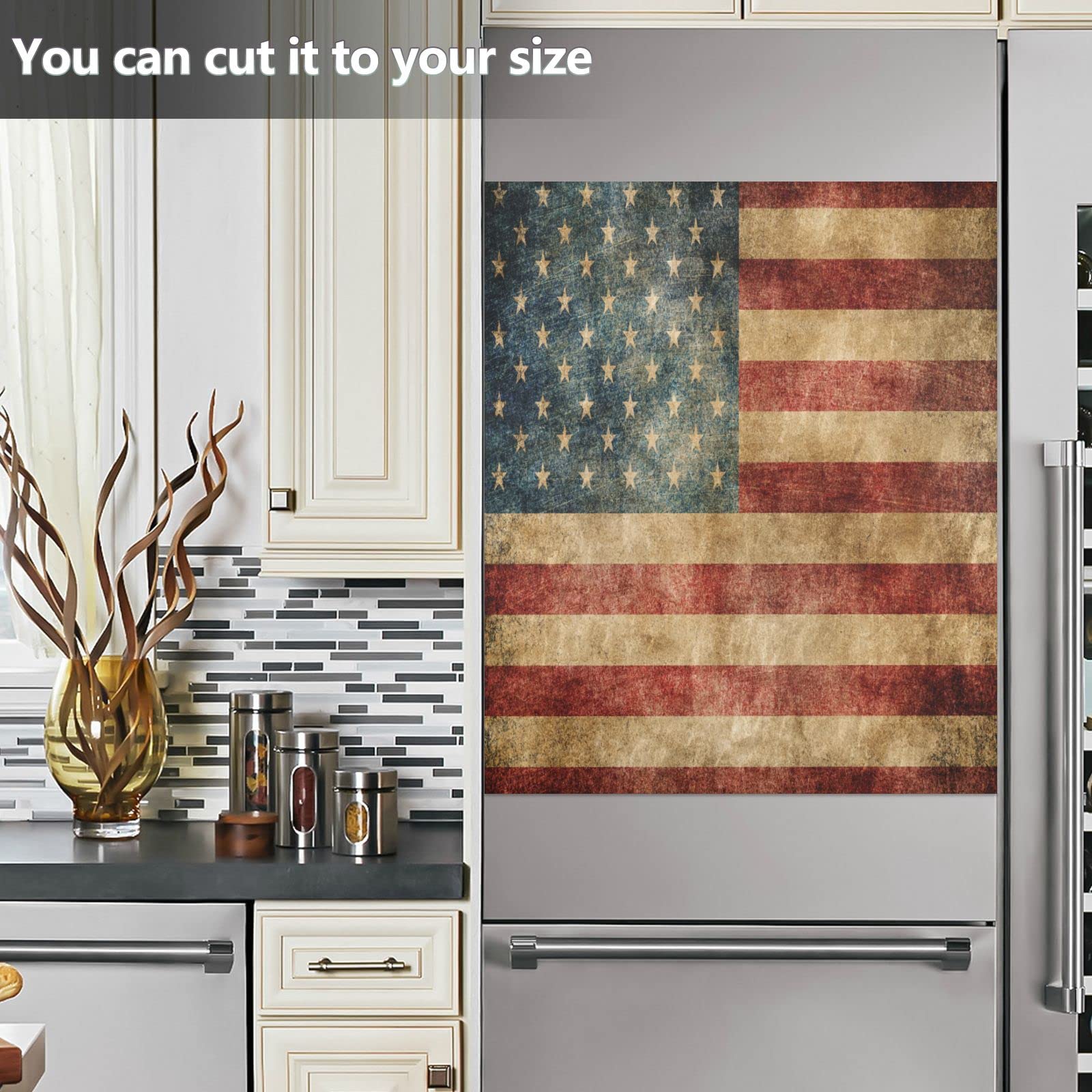 Foto 7 pulgar | Funda Magnética Para Lavavajillas Wamika, Bandera Americana Vintage, 58 X 66 Cm - Venta Internacional.