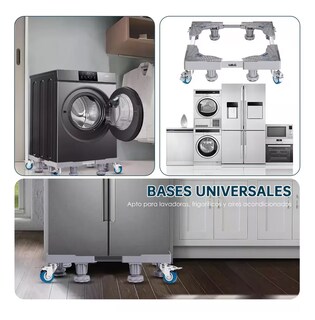 Foto 4 | Base Multifuncional Universal Para Lavadoras, Frigoríficos Gris