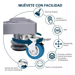 Foto 5 | Base Multifuncional Universal Para Lavadoras, Frigoríficos Gris