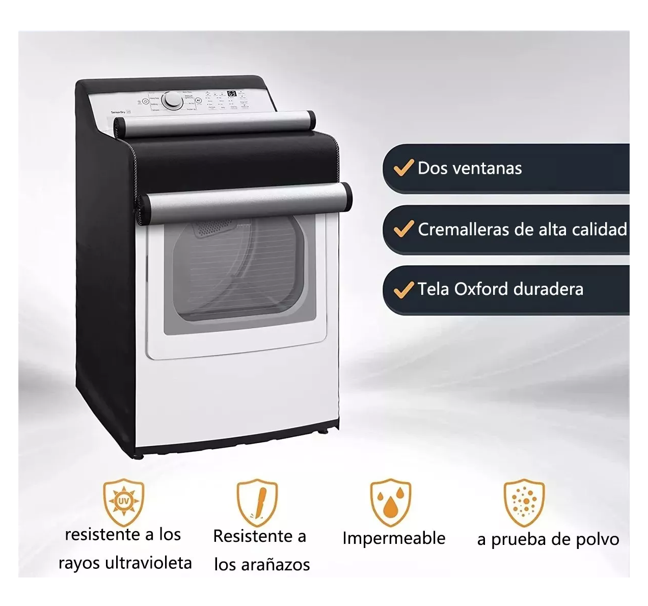Foto 5 pulgar | Funda De Protección Solar Impermeable Universal Para Lavadora Belug Negro