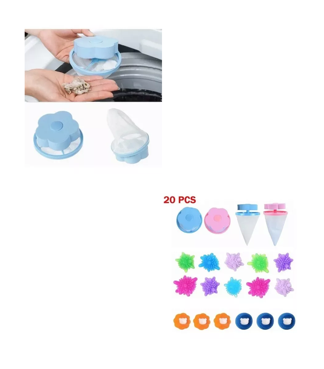 Foto 5 | Filtro Pelo Reutilizable Para Lavadora Bolas Secadora 20 Pcs