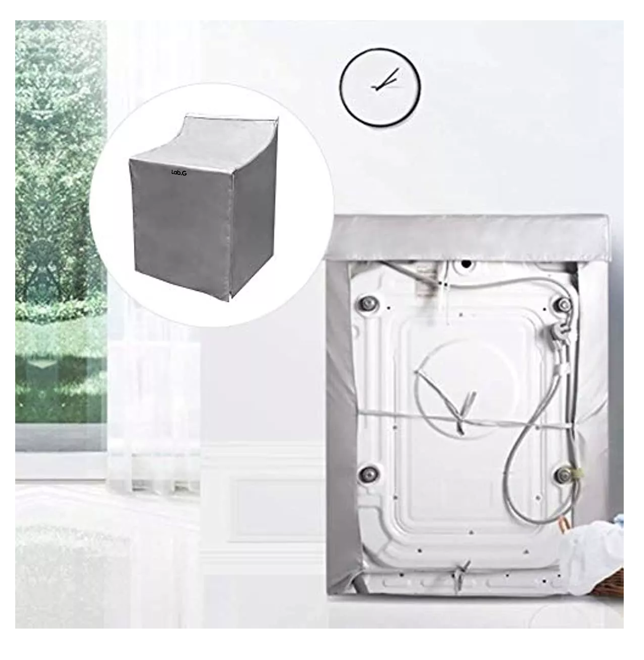 Foto 3 | Funda De Lavadora Lab.g Impermeable Y Resistente A Rayos Uv Gris
