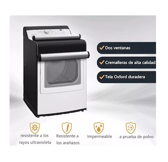 Foto 3 | Funda De Protección Solar Impermeable Universal Para Lavadora Negro