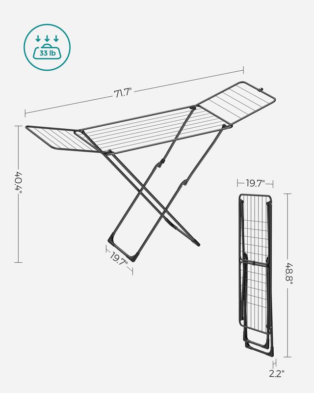 Foto 6 | Tendedero De Ropa Songmics Plegable De Metal Negro Ullr540b01 - Venta Internacional.