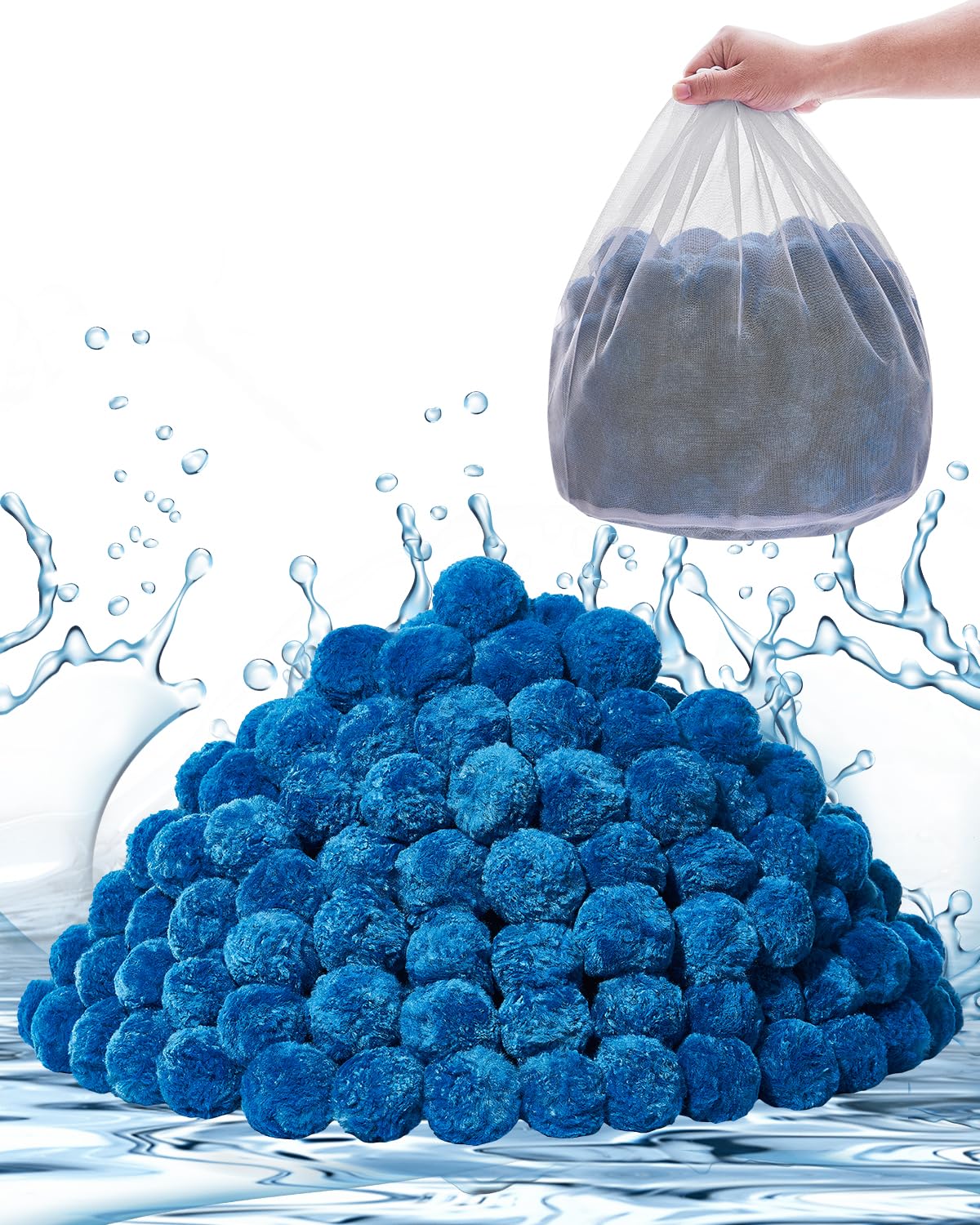 Foto 2 pulgar | Bolas De Filtro De Piscina Vevor Para Filtro De Arena, 1,8 Kg, Poliéster Azul - Venta Internacional.