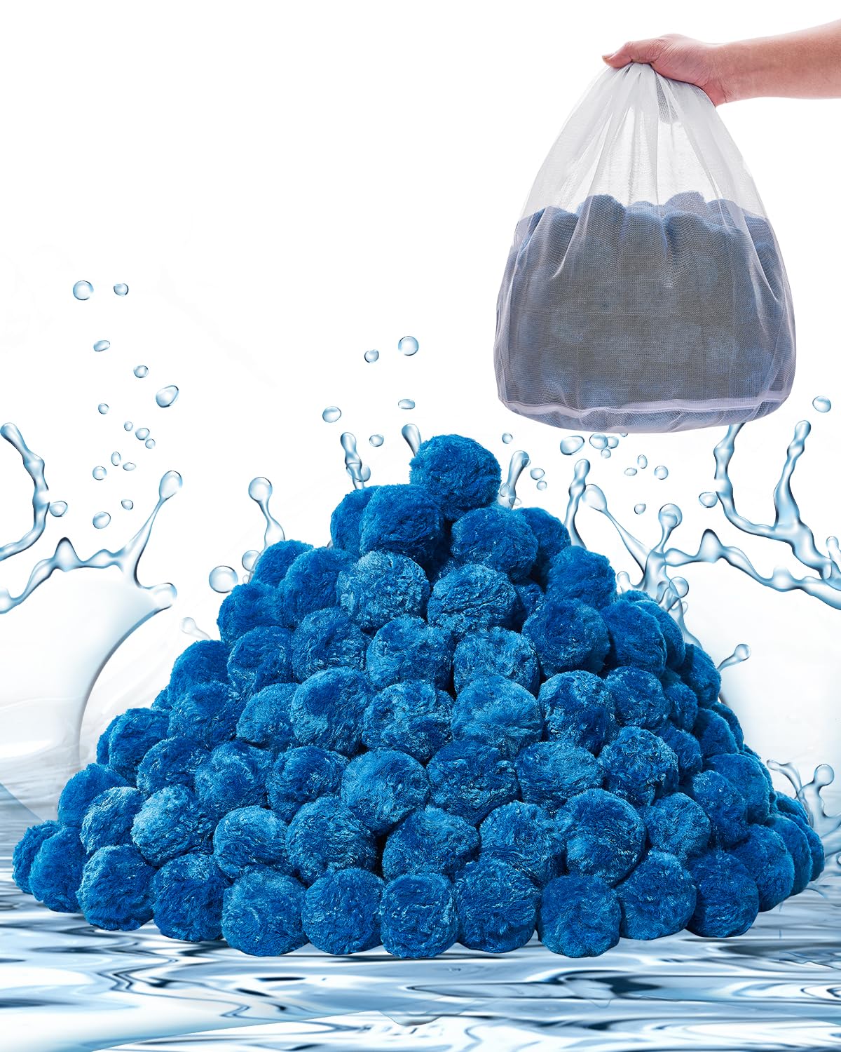 Foto 2 pulgar | Bolas De Filtro De Piscina Vevor Para Filtro De Arena, 1,4 Kg, Reutilizables, Color Azul - Venta Internacional.