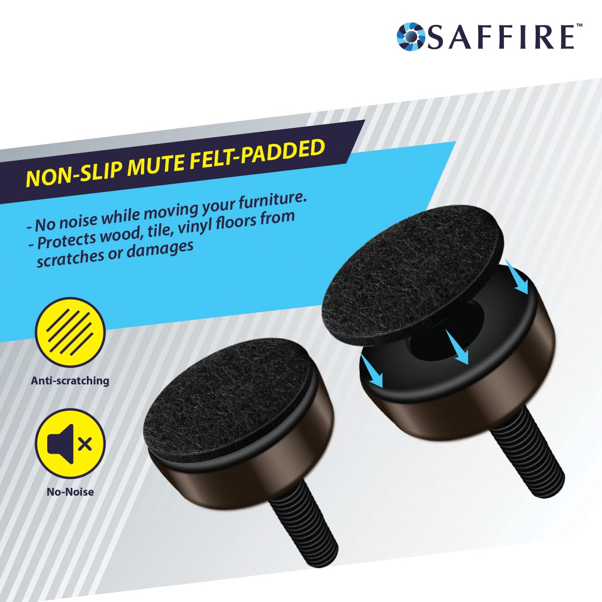 Foto 4 pulgar | Niveladores Ajustables Para Muebles Saffire  Color Marrón Oscuro (paquete De 4) - Venta Internacional.