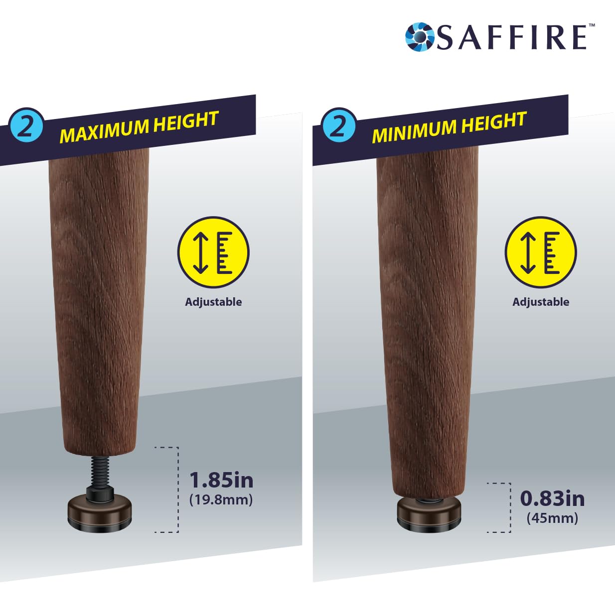 Foto 4 | Niveladores Ajustables Para Muebles Saffire  Color Marrón Oscuro (paquete De 4) - Venta Internacional.