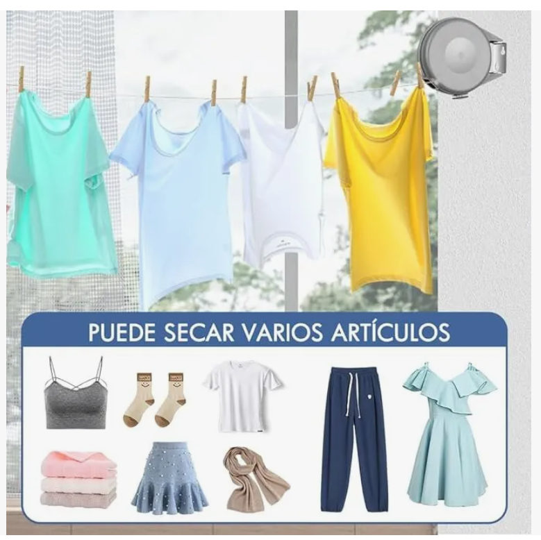 Foto 5 pulgar | 2 Tendedero Retráctil Plegable Para Interior Y Exterior 30m